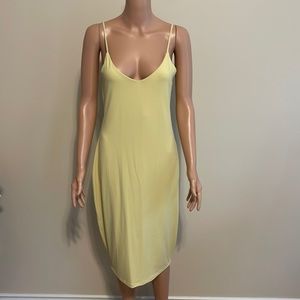 Susana Monaco pale yellow summer dress size L